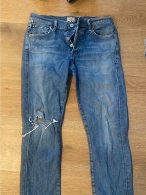 Men's Slim Fit Distressed Blue Jeans